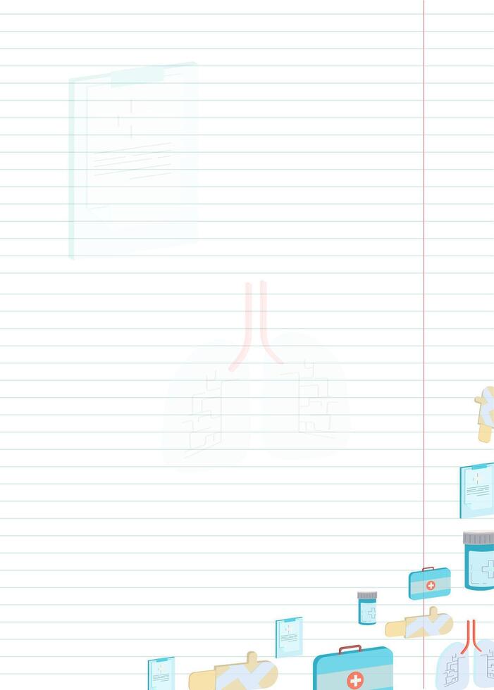 note sheet with medical icons vector