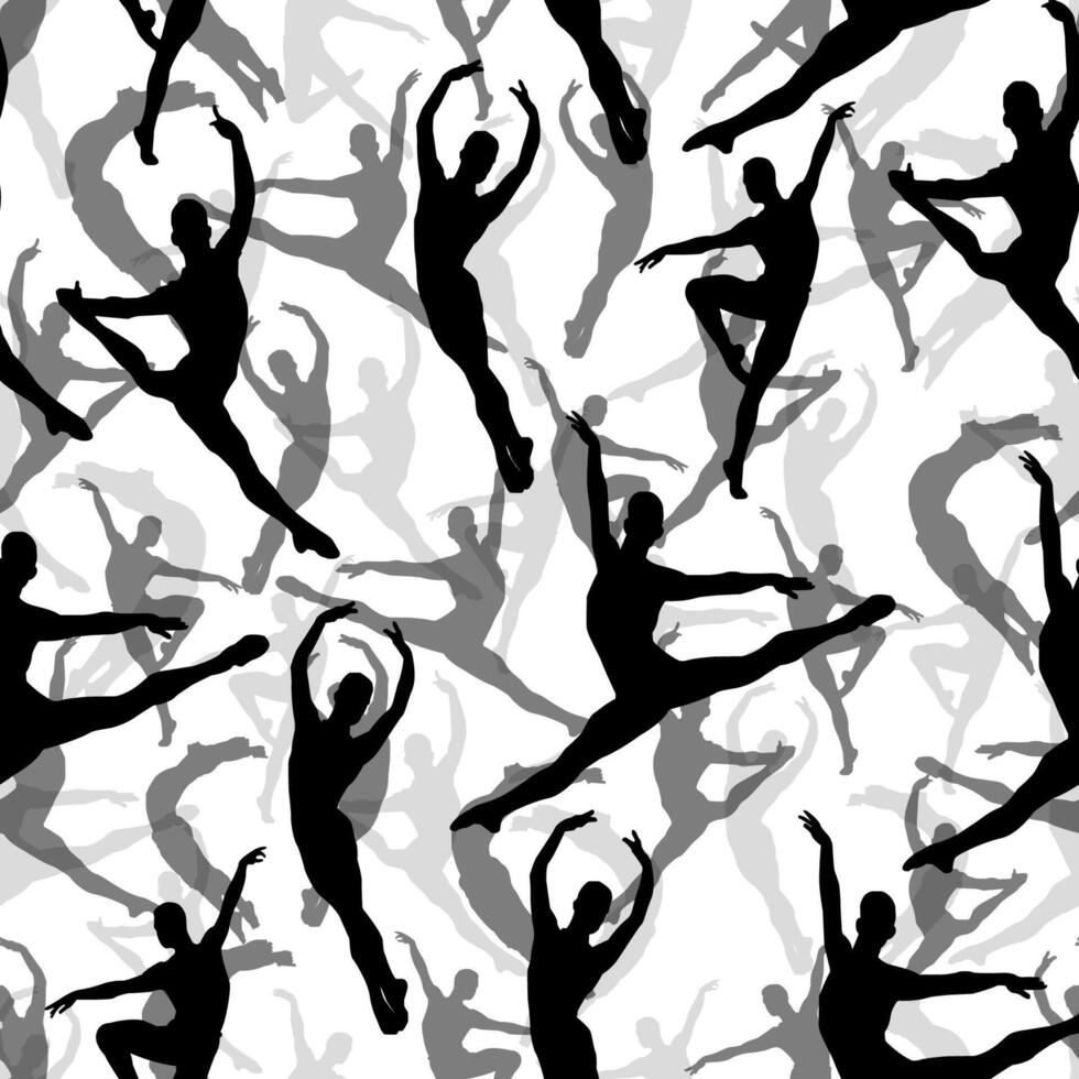 seamless pattern of male silhouette dancing vector