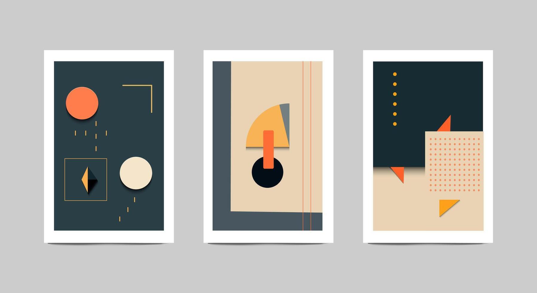 brutal abstract posters of geometric shapes vector