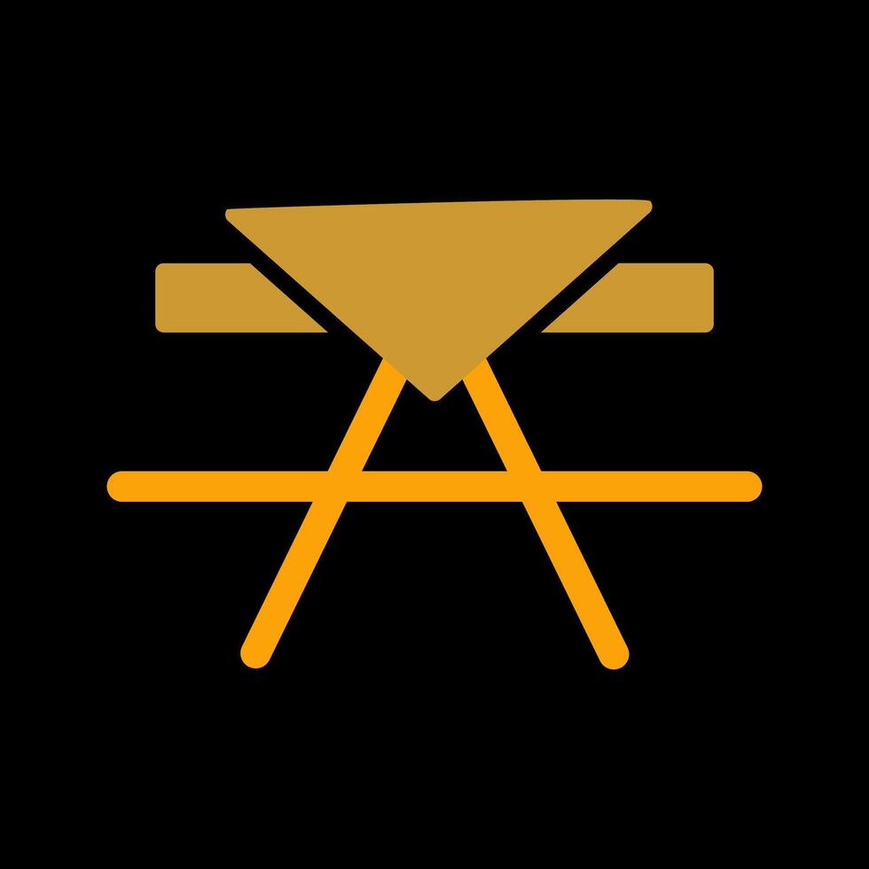 icono de vector de mesa de picnic