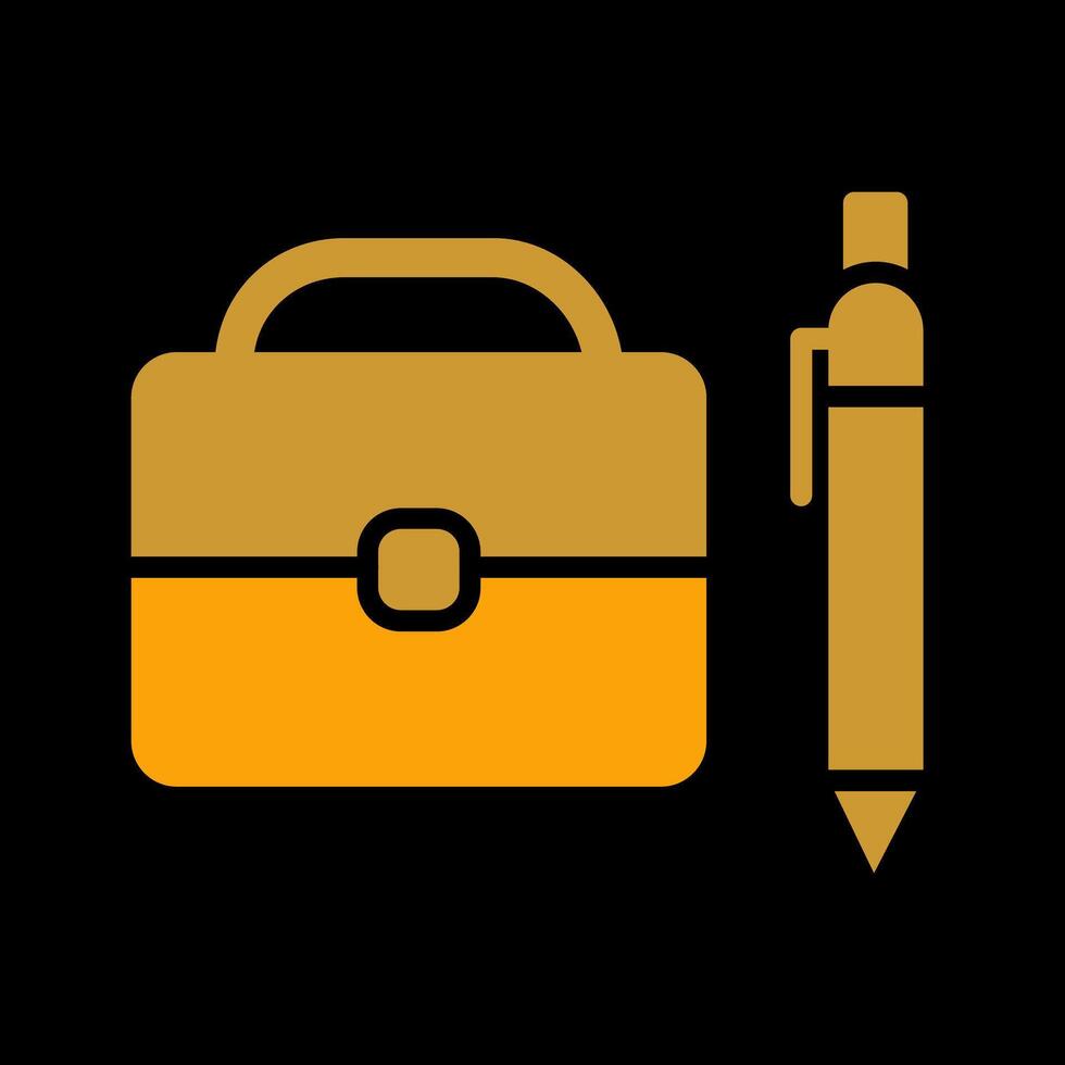 Briefcase and Pen Vector Icon