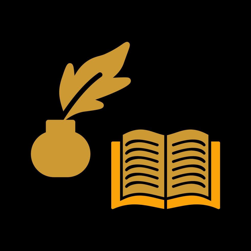 Quill and Book Vector Icon