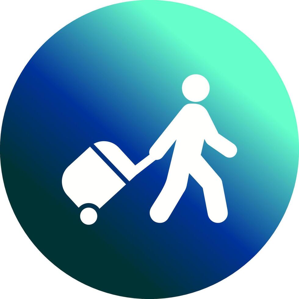 Walking with Luggage Vector Icon