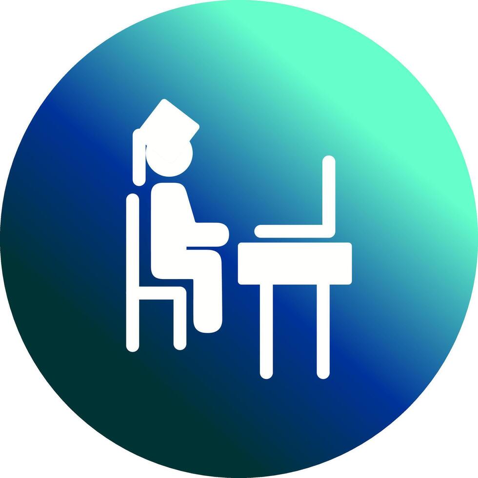 Student using laptop Vector Icon