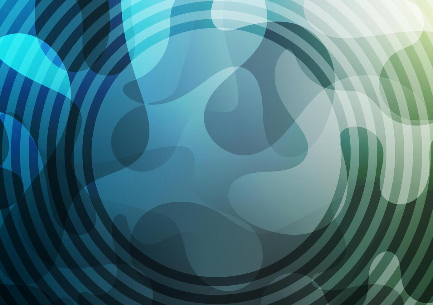 Abstract line circle pattern blue half green wallpaper background vector