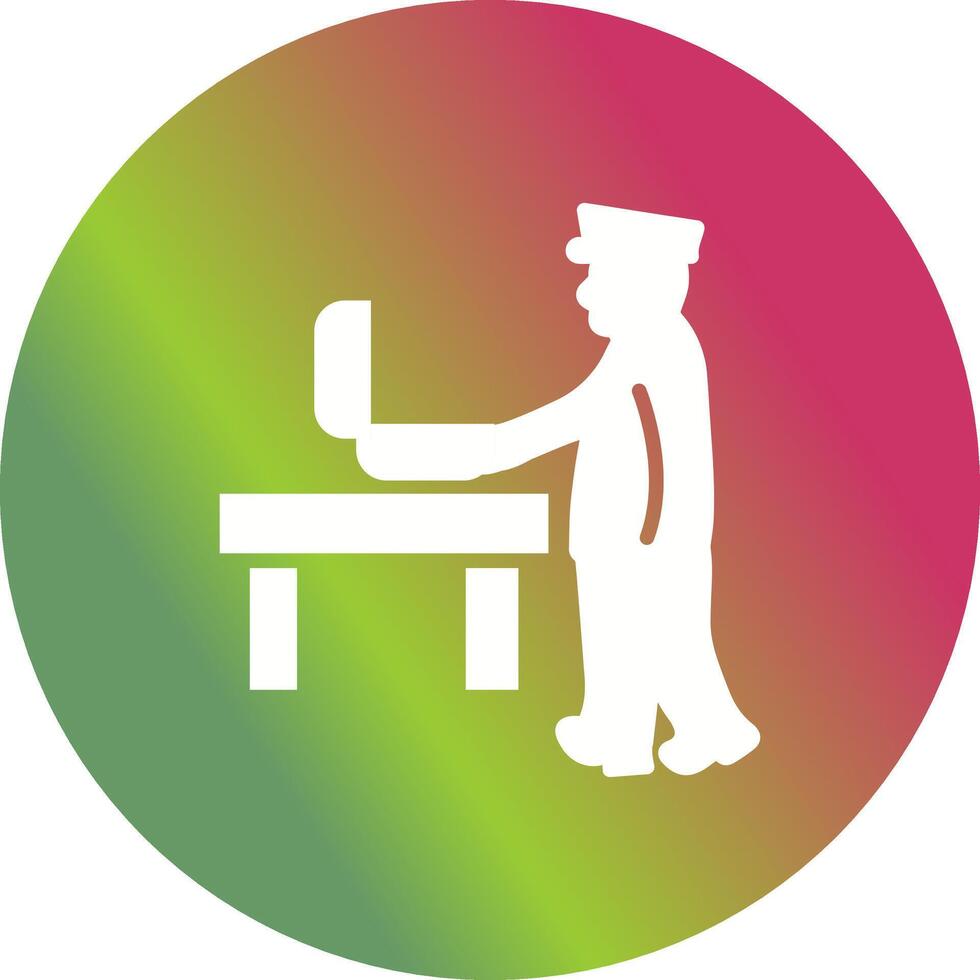 Guard Checking Briefcase Vector Icon