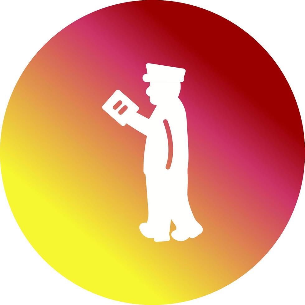 Guard Checking Passport Vector Icon