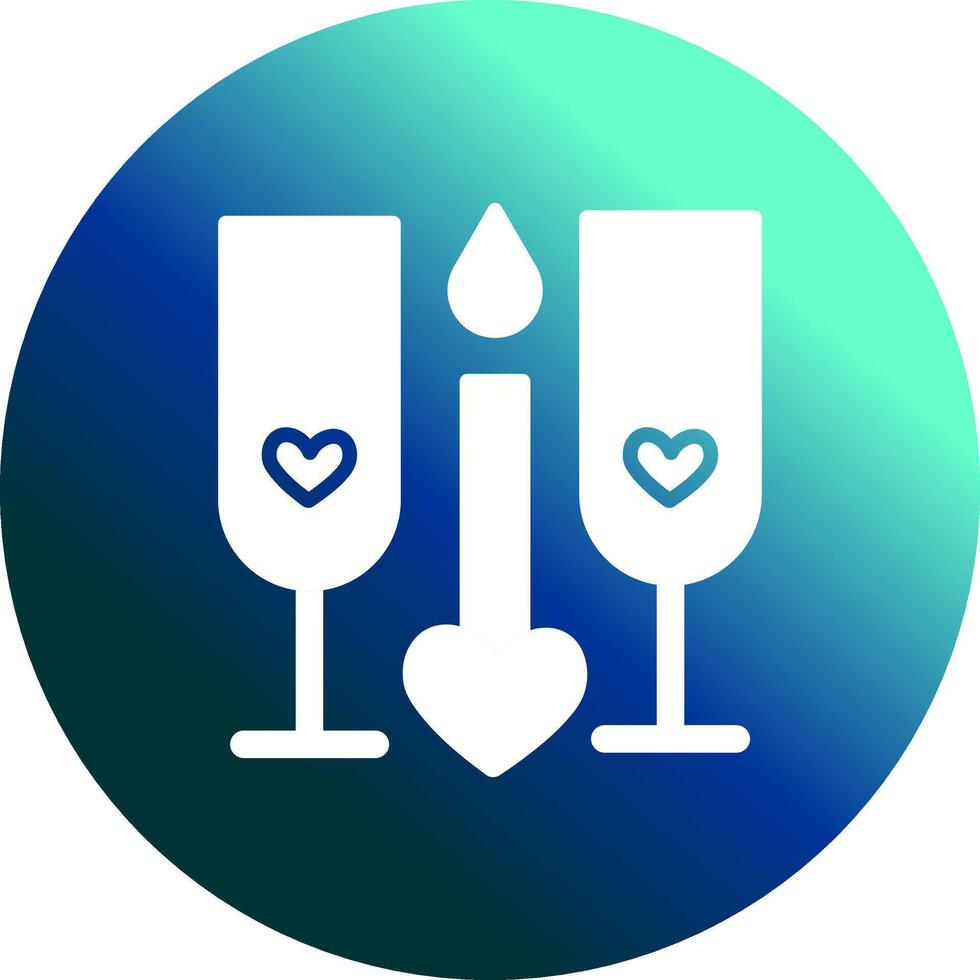Two Glasses Romantic Vector Icon