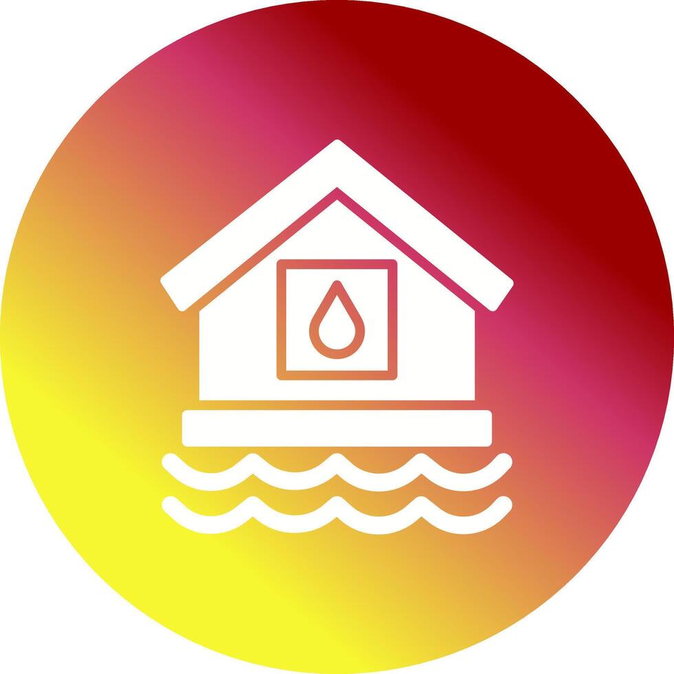 icono de vector de casa de agua