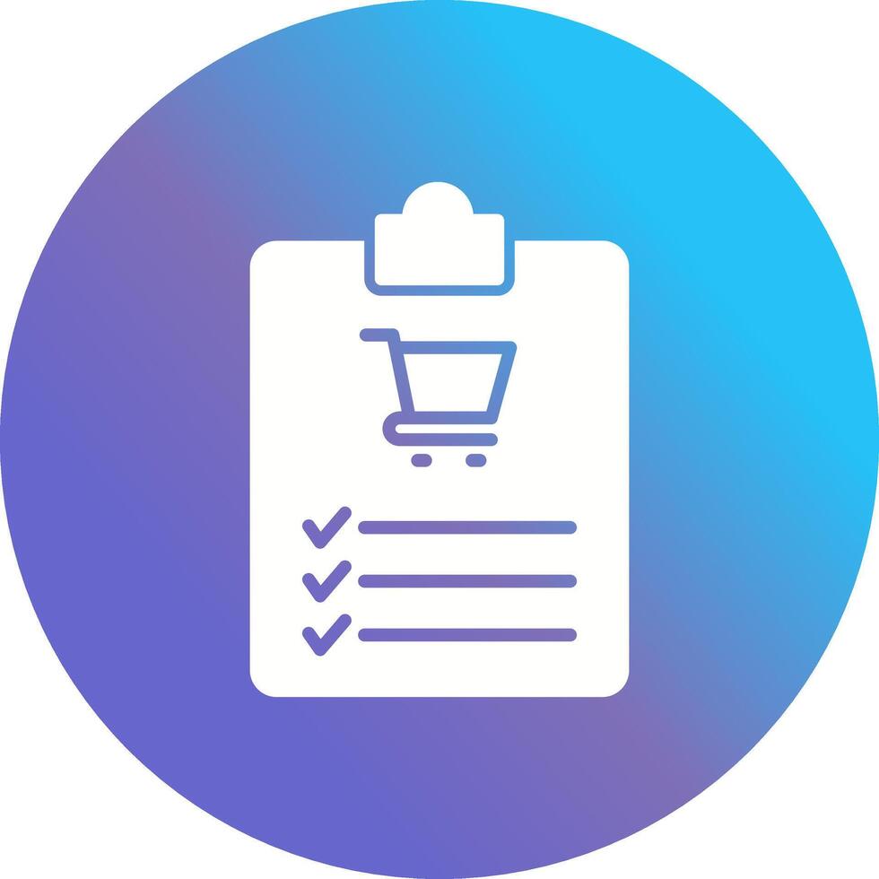 icono de vector de lista de compras