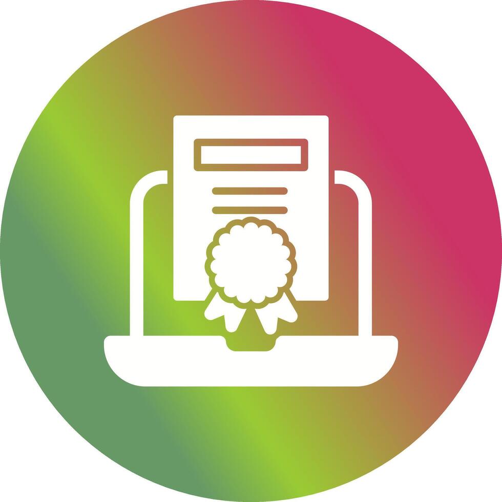 Online Certificate Vector Icon