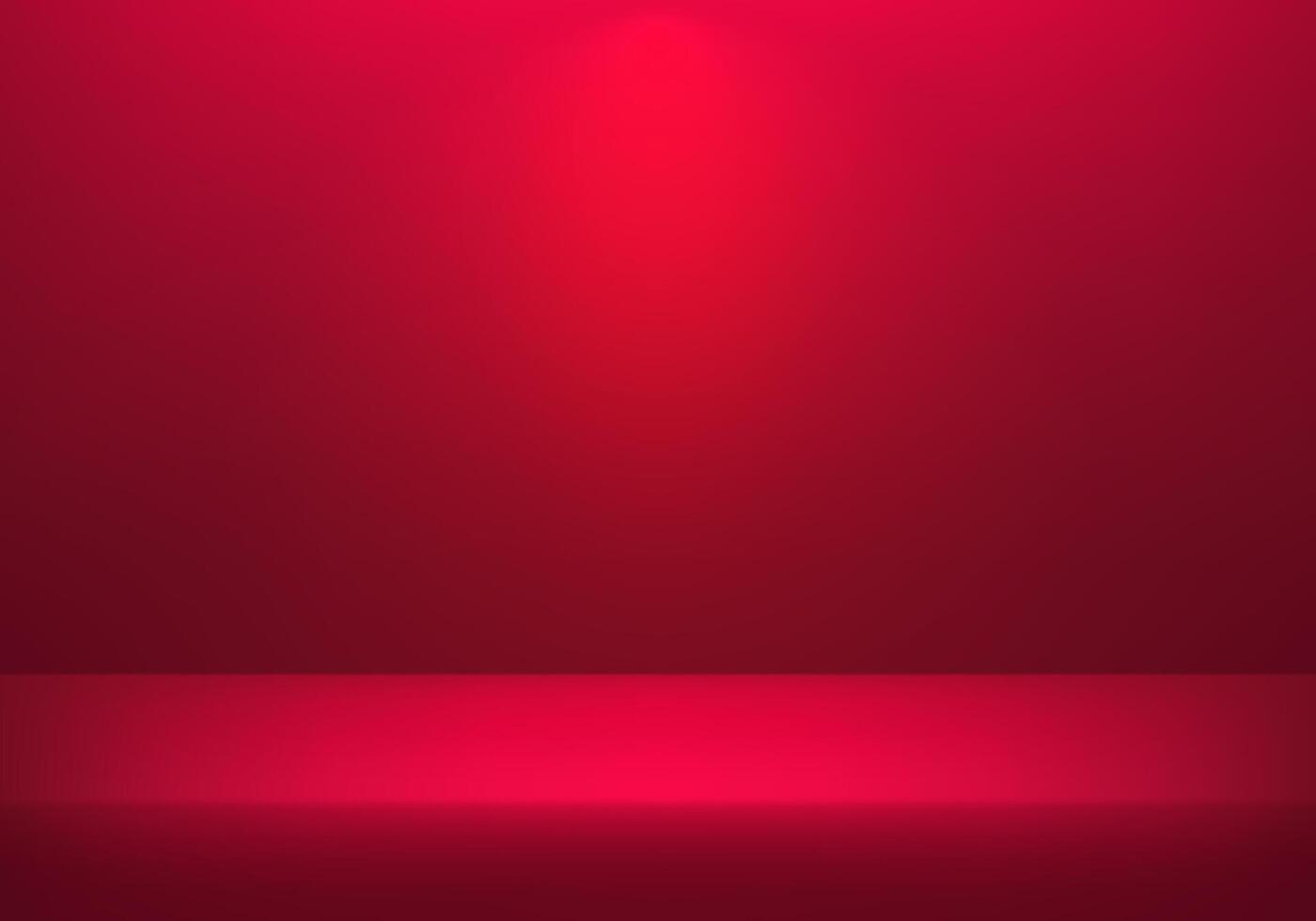 Dark Red studio room background. Empty room with spotlight effect. Template mock up for display of product, Business backdrop. Vector illustration.