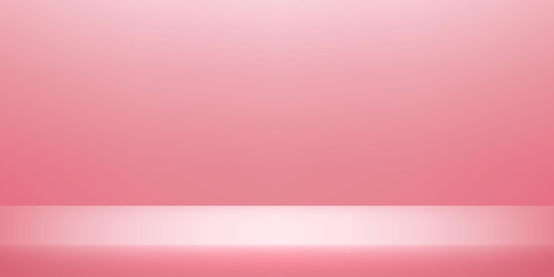 Pink empty room. Clean design for displaying product. Space for selling products on the website. Vector illustration.