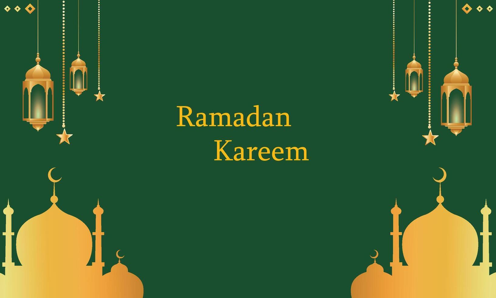 Islamic greetings ramadan kareem card design background with beautiful lanterns vector