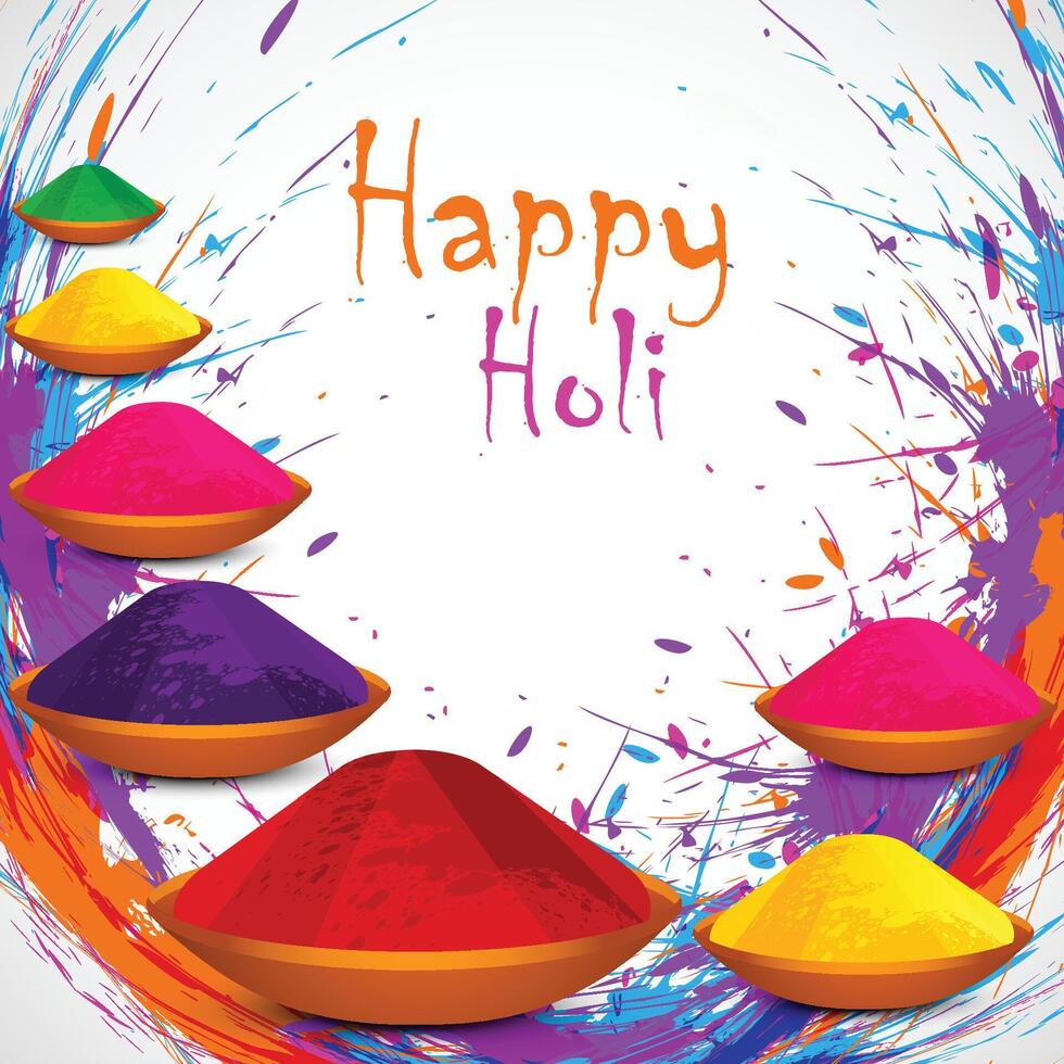 Happy Holi Festival Of Colors Illustration Of Colorful Gulal For Holi, In Hindi Holi Hain Meaning Its Holi vector