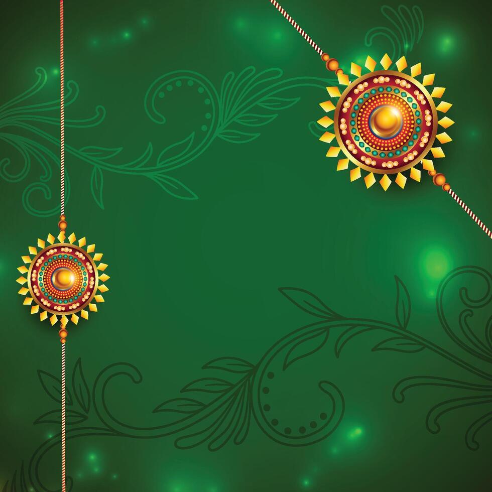shiny raksha bandhan festival background with text space vector