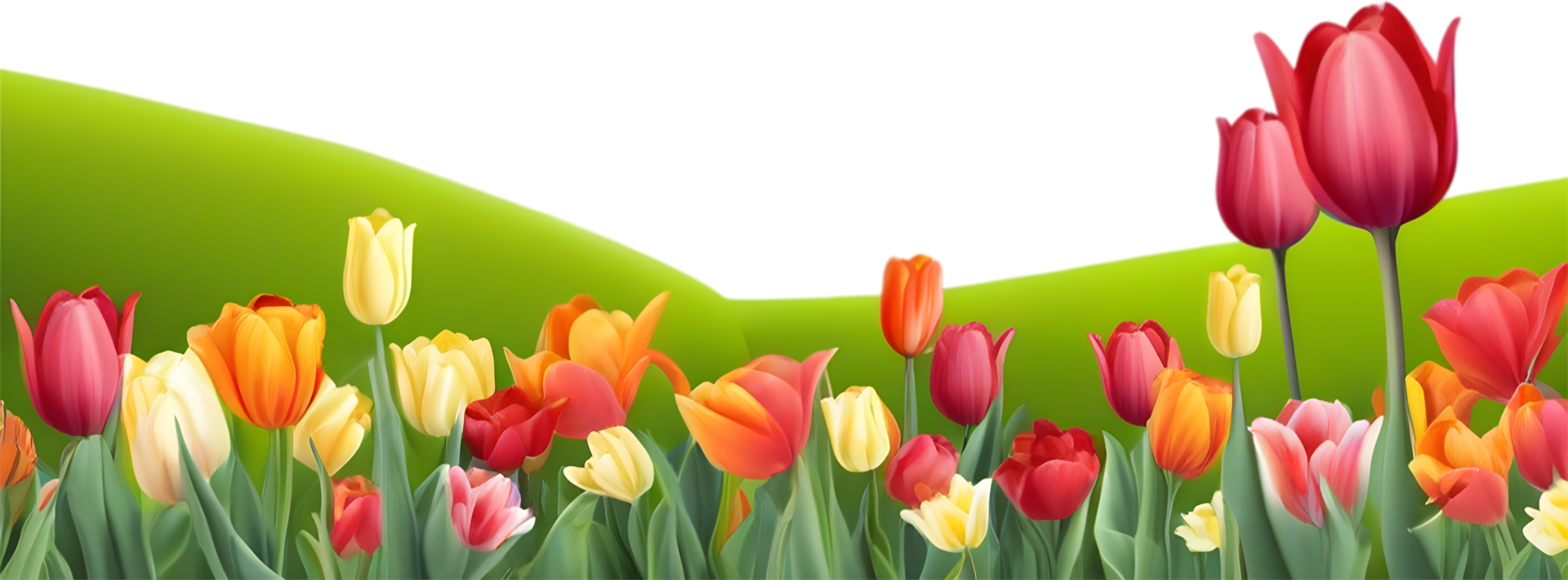 ai generiert Wildblume Feld, Clip Art von bunt Frühling Wildblumen Feld. png