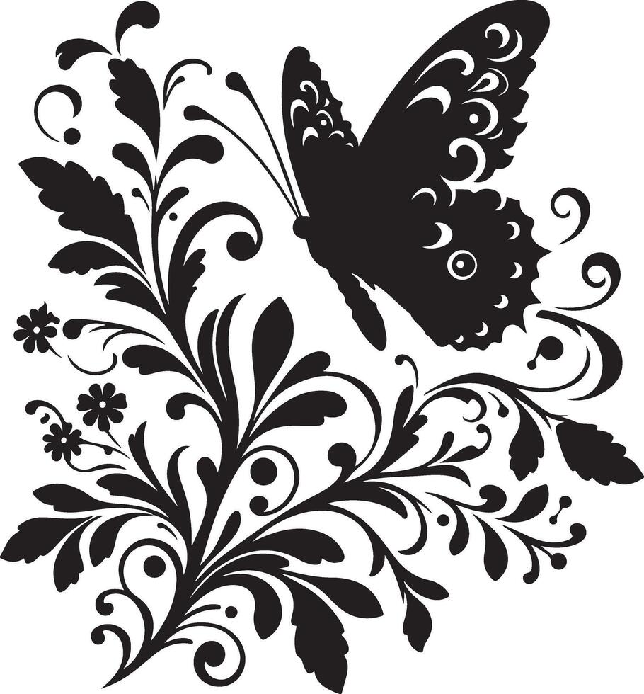 mariposas y flores, modelo con mariposas, conjunto de mariposas, volador mariposas silueta negro conjunto aislado en blanco antecedentes vector