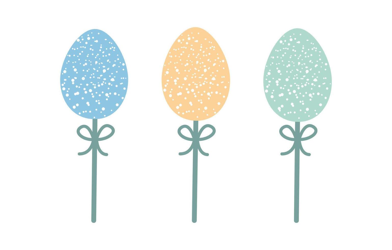 Set of decoration easter eggs. vector