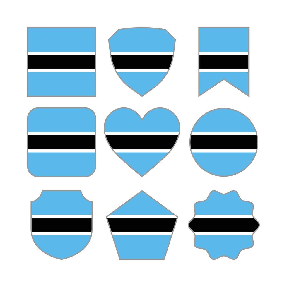Modern Abstract Shapes of Botswana Flag Vector Design Template