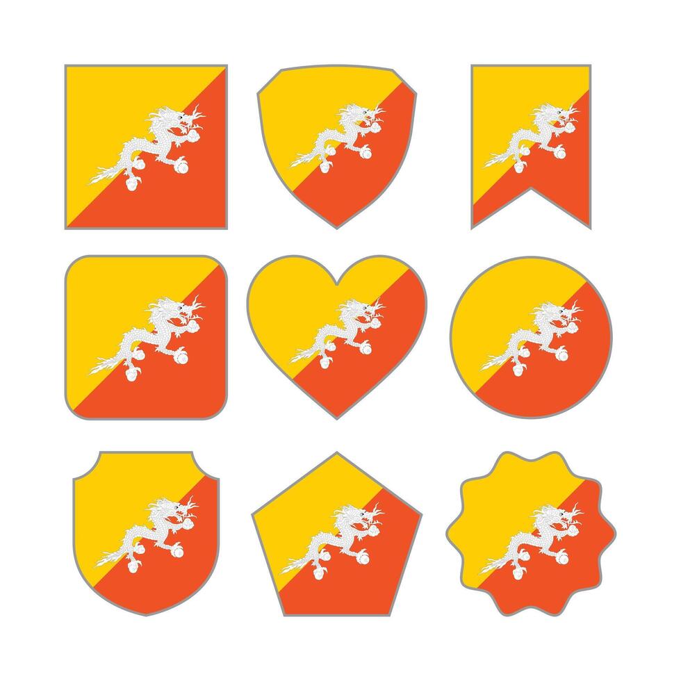 Modern Abstract Shapes of Bhutan Flag Vector Design Template