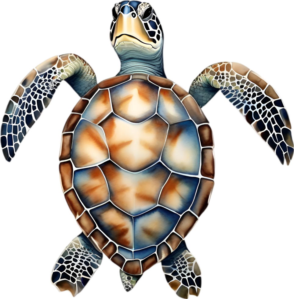 AI generated Sea Turtle, a Watercolor painting of a sea turtle. png