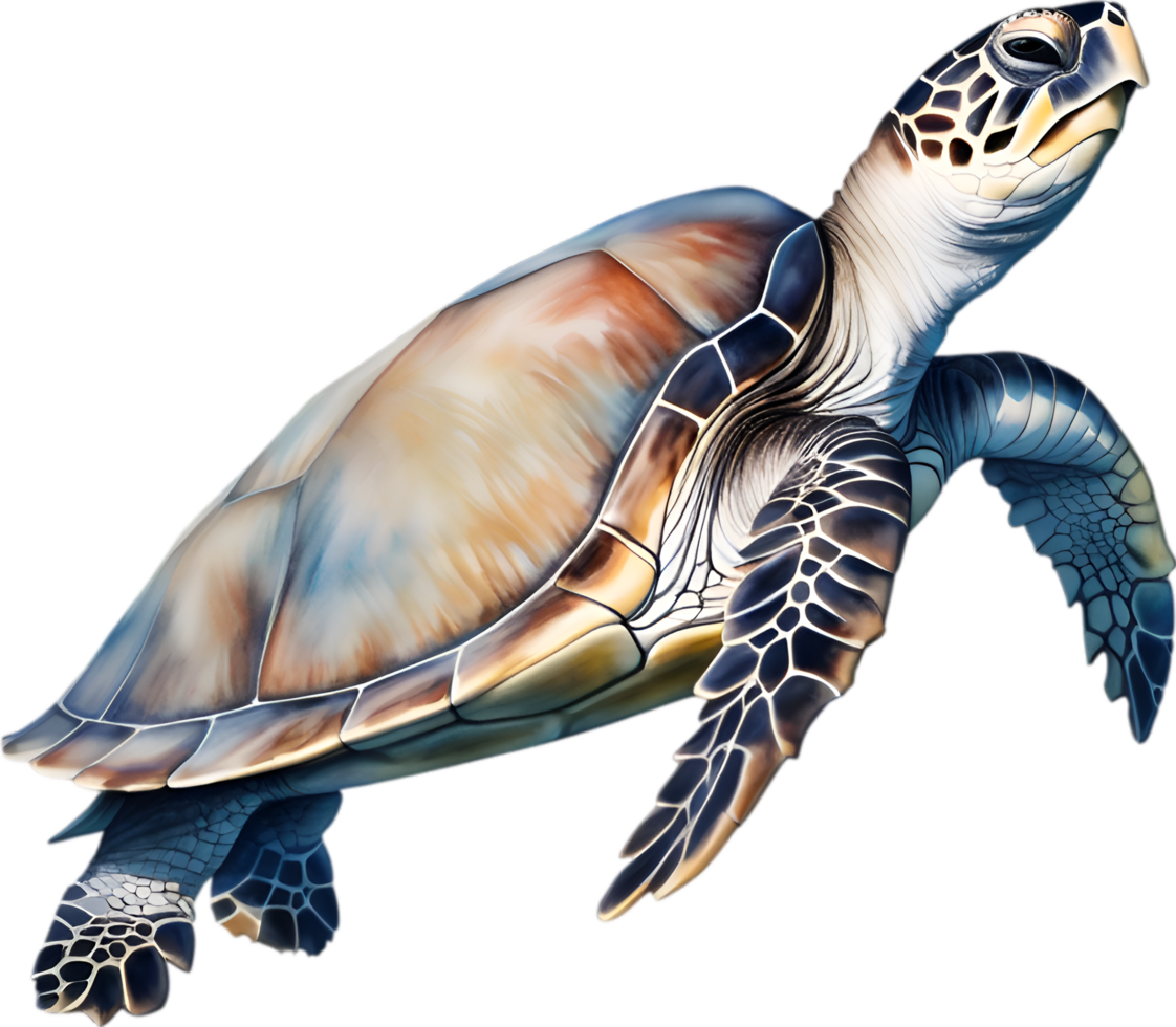 AI generated Sea Turtle, a Watercolor painting of a sea turtle. png