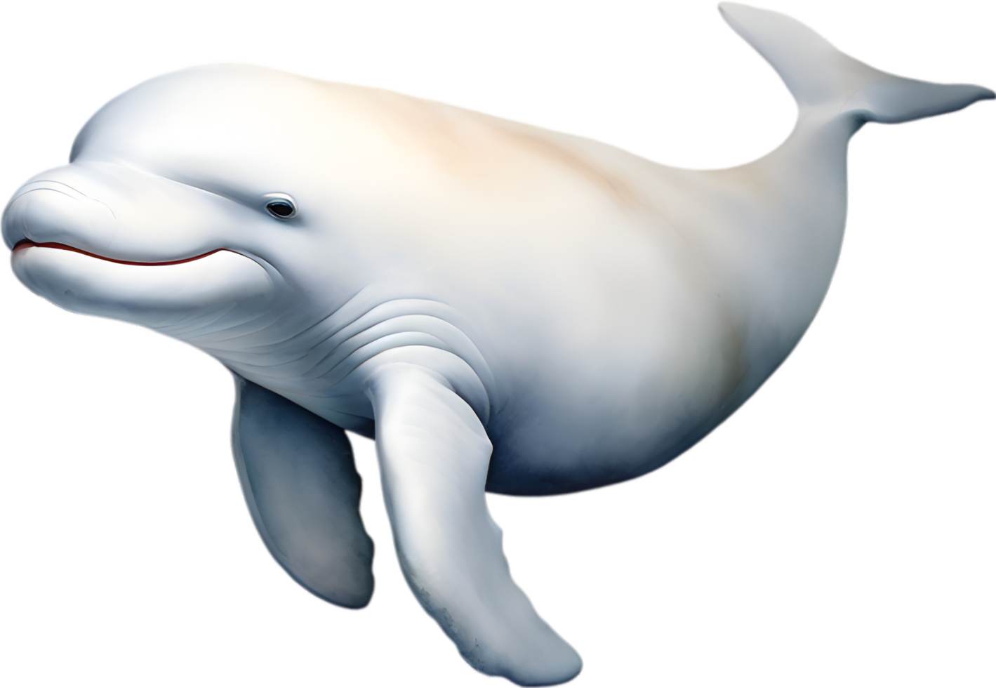 AI generated Beluga whale, Watercolor painting of Beluga whale png