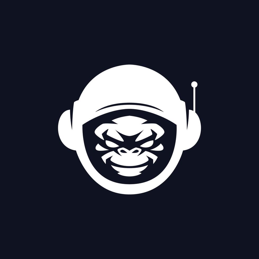 astronauta mono logo vector