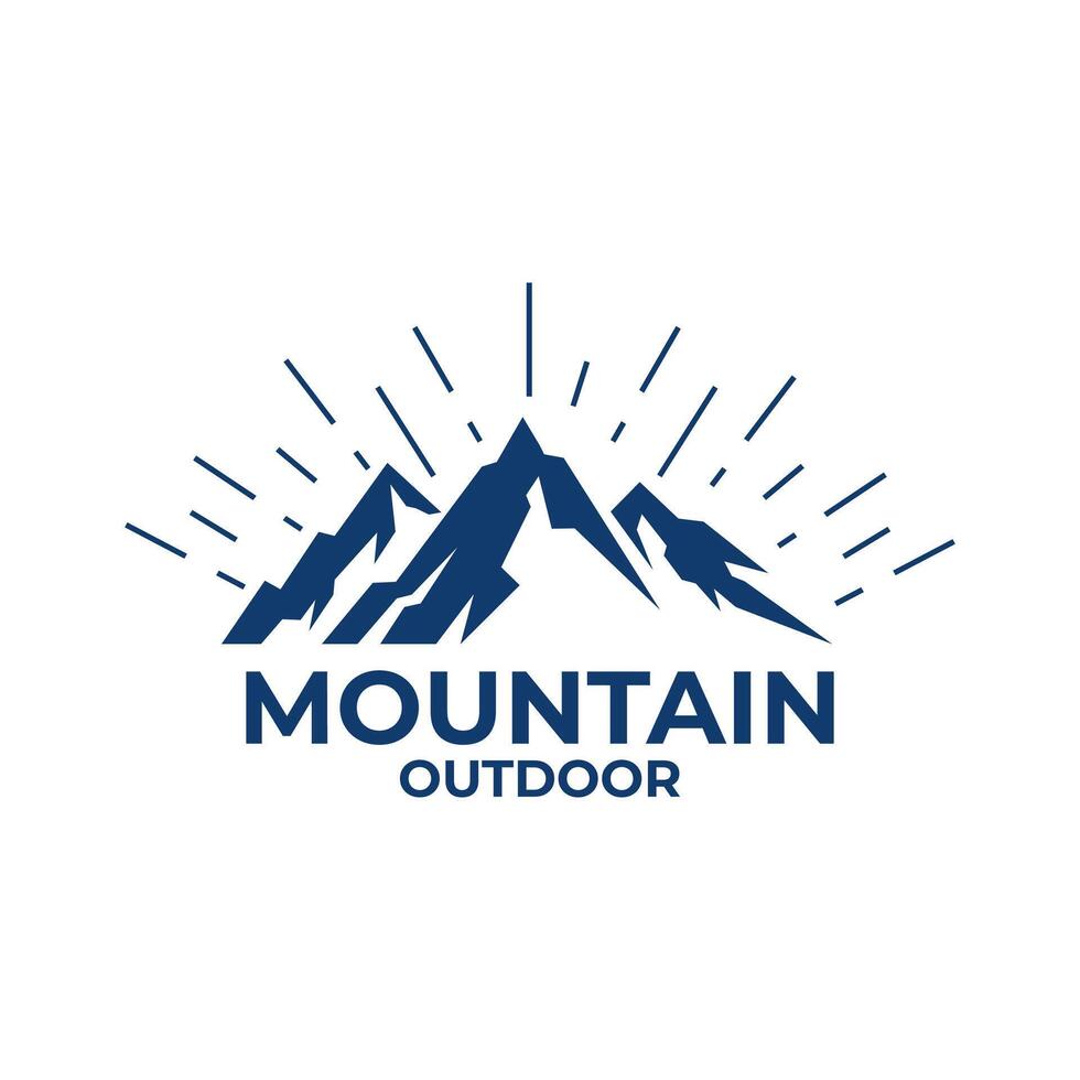 logotipo de montaña al aire libre vector