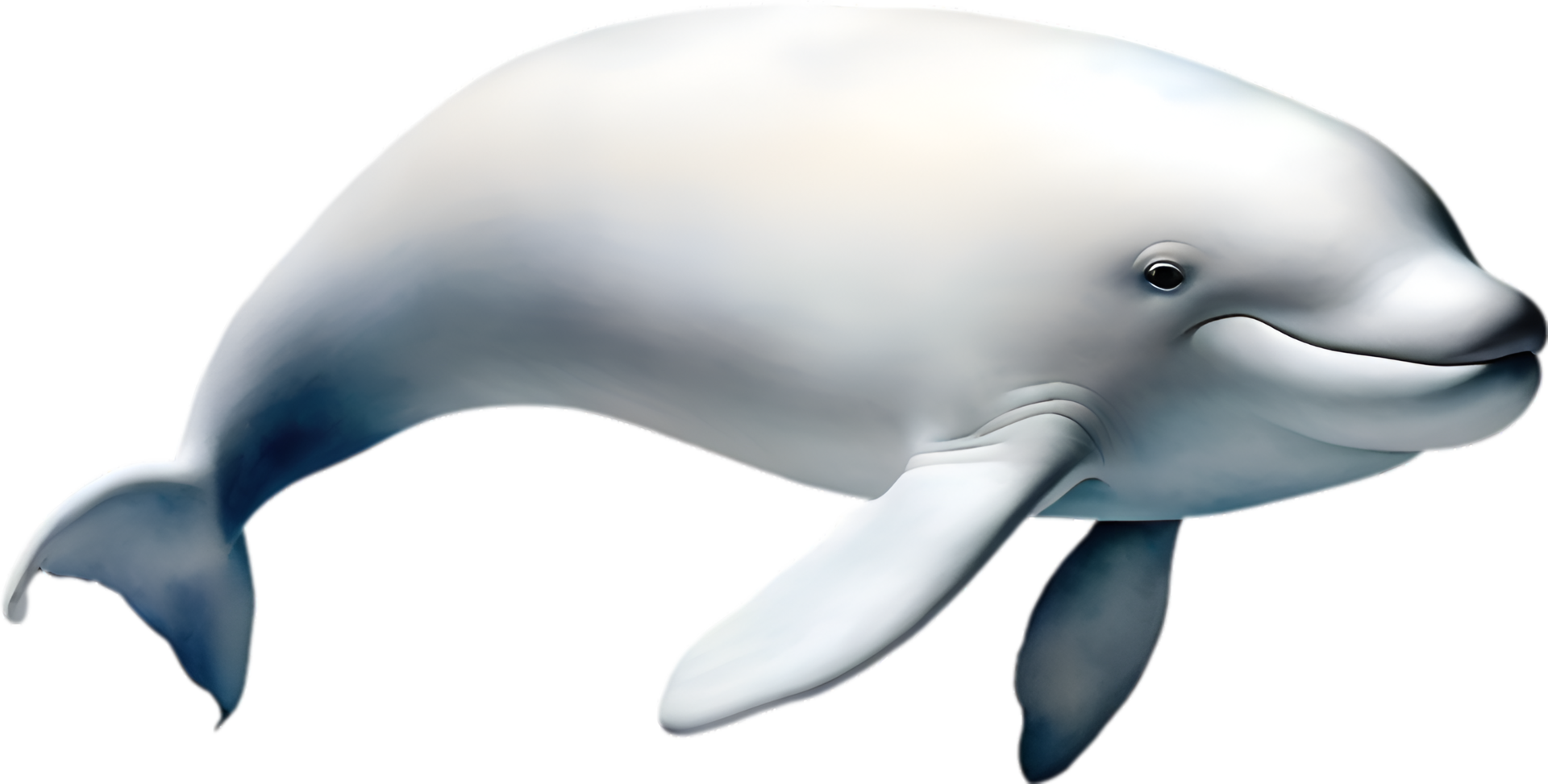 AI generated Beluga whale, Watercolor painting of Beluga whale png