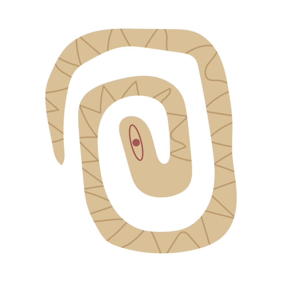 Abstract snake, hand drawing. Isolated vector illustration for your design