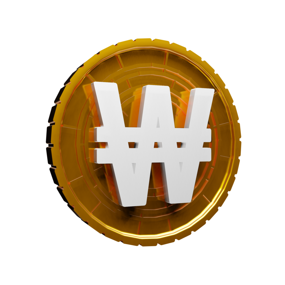 Won Coin 3D Icon png