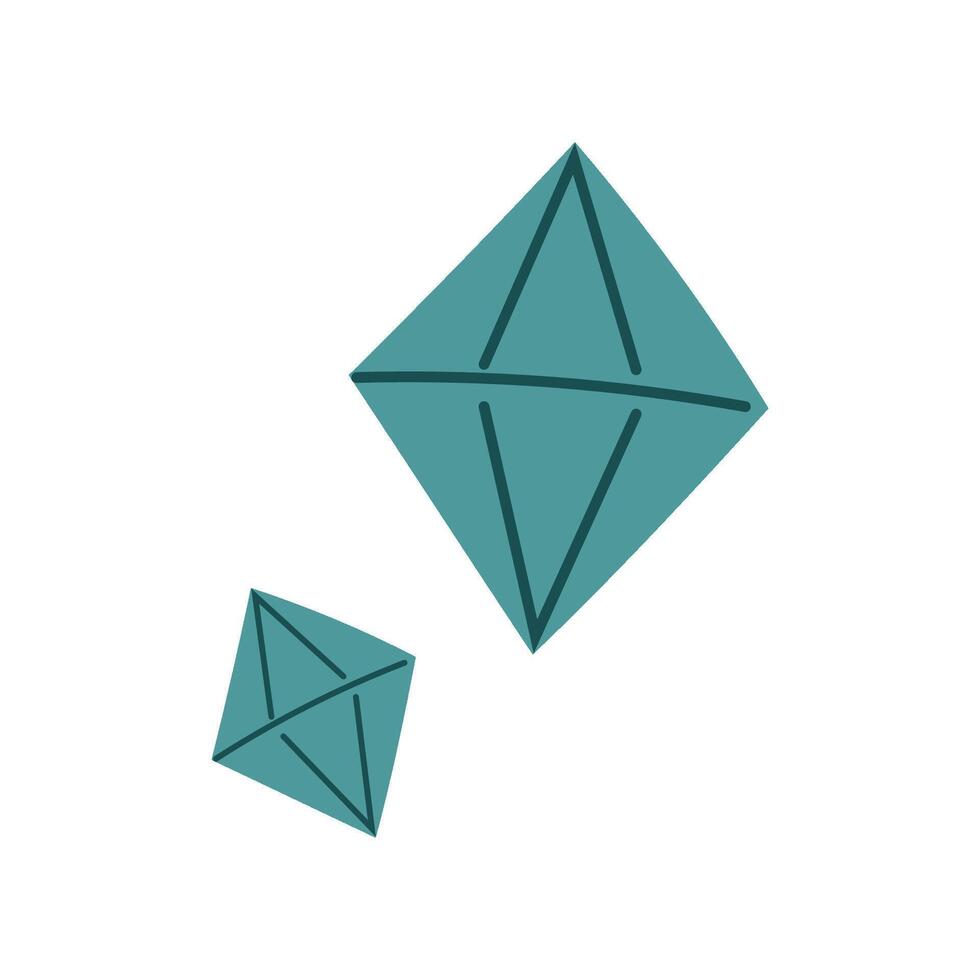 Crystals, diamonds. Isolated flat illustration. vector