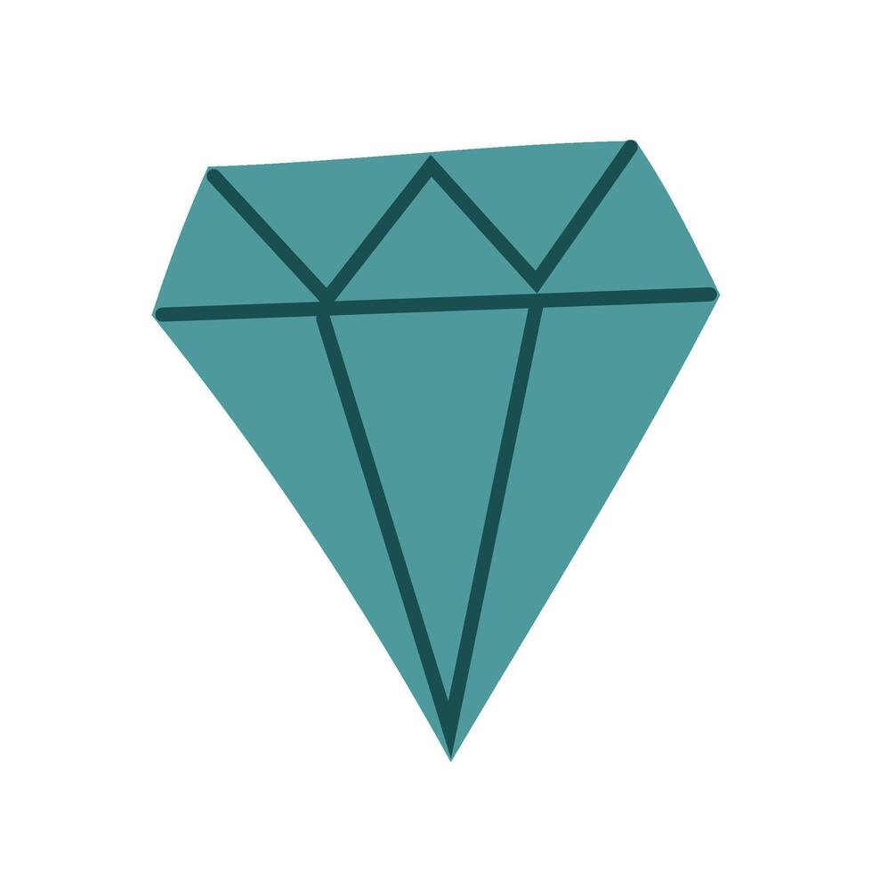 Crystal, diamond. Isolated flat illustration. vector