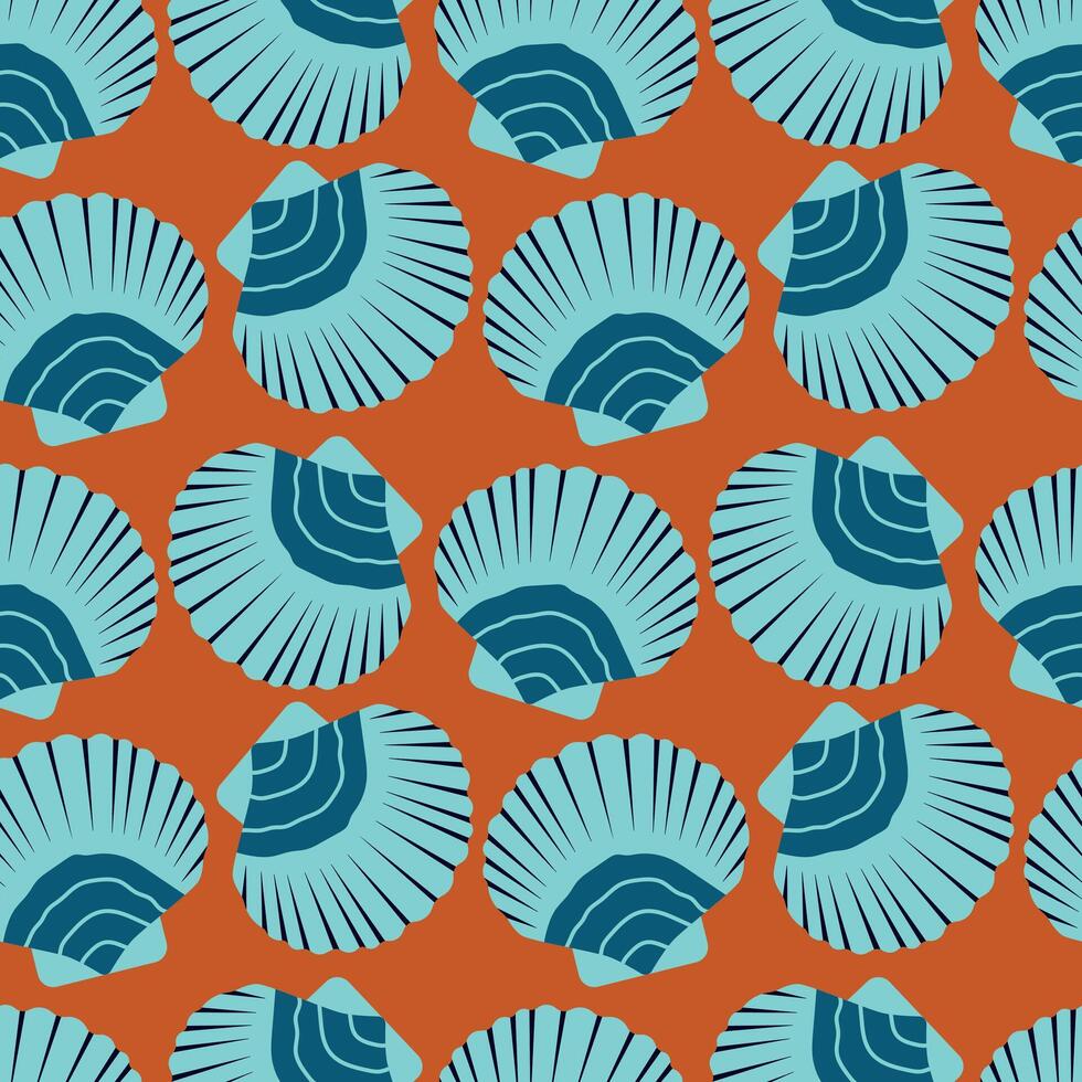 Sea shell seamless pattern. Vector. For packaging, wrapping paper, cover, wallpaper vector