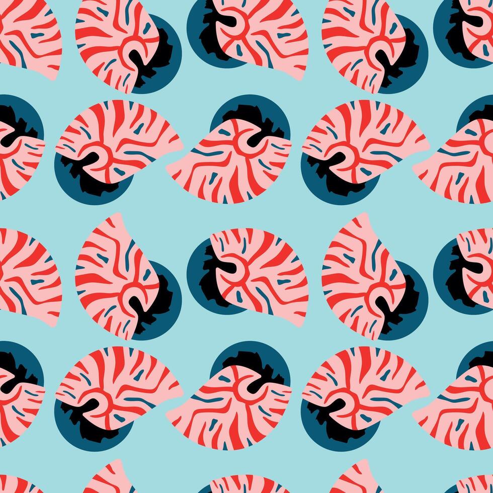 Sea shell seamless pattern. Vector. For packaging, wrapping paper, cover, wallpaper vector