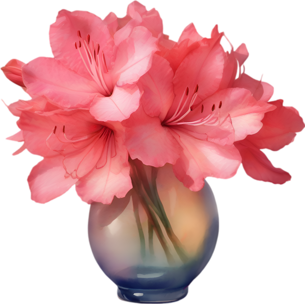 ai gegenereerd een vaas van azalea bloem, een waterverf schilderij van een vaas van azalea bloem. png