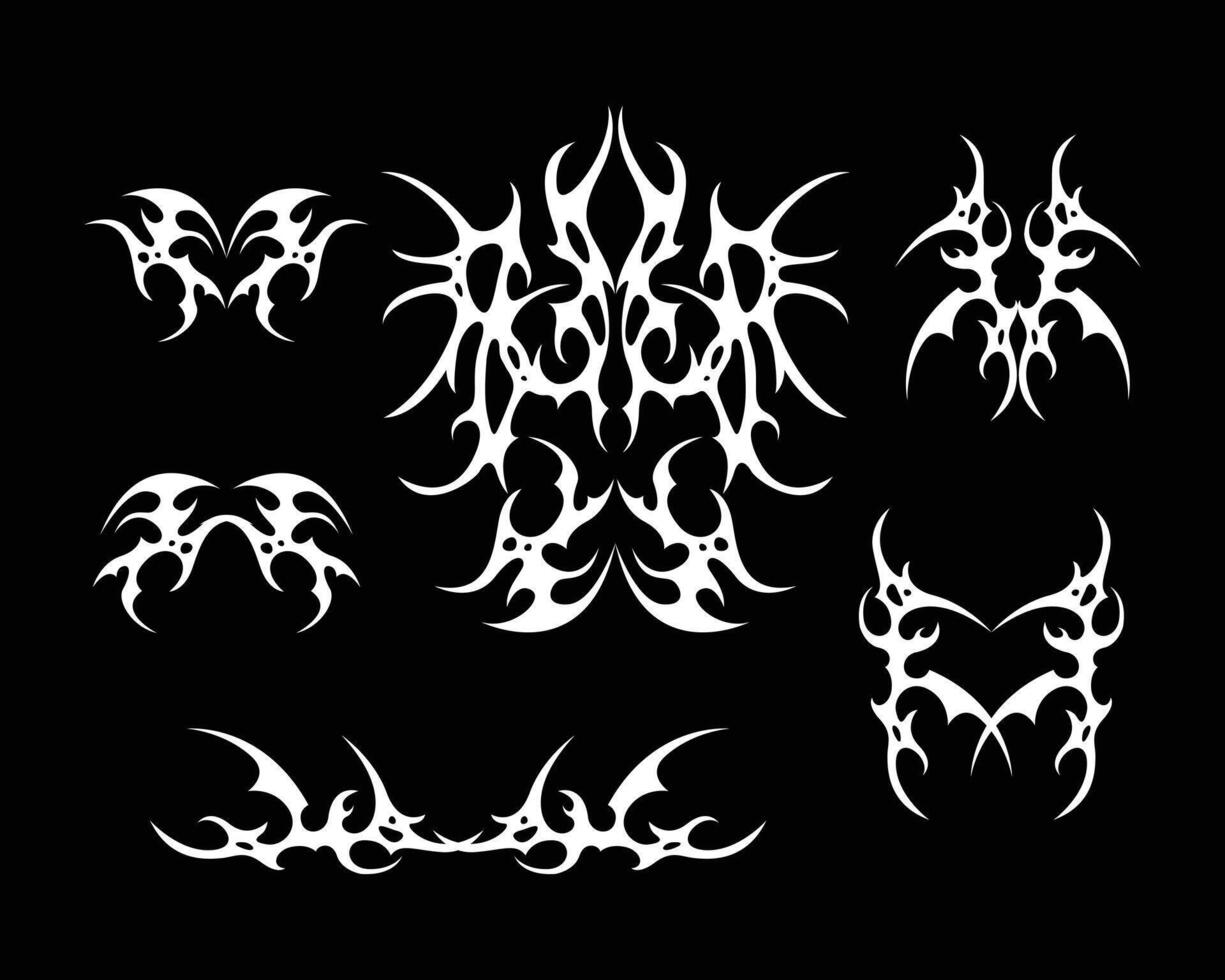 Neo tribal tattoo shape vector collection t shirt design element clip art editable