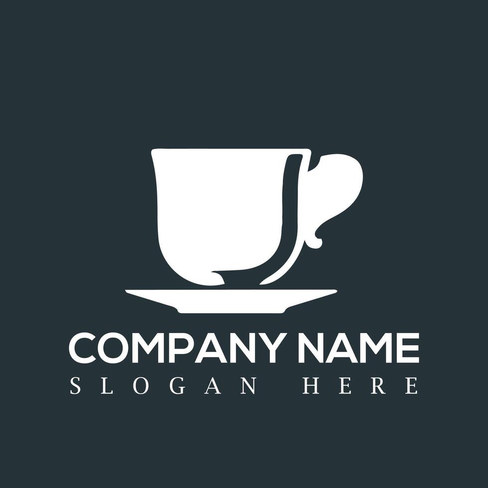 Coffee Logo design, green and brown Coffee and tea cups design with leaf, smoke and cup symbol. vector