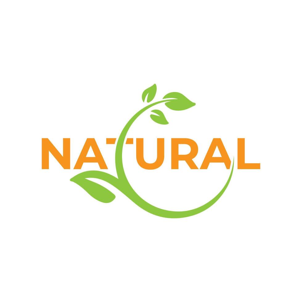 Natural, eco food, green leaf seedling, growing plant logo design vector template. Natural logos with leaves