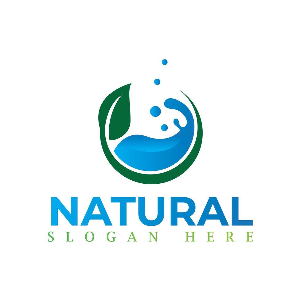 Natural, eco food, green leaf seedling, growing plant logo design vector template. Natural logos with leaves