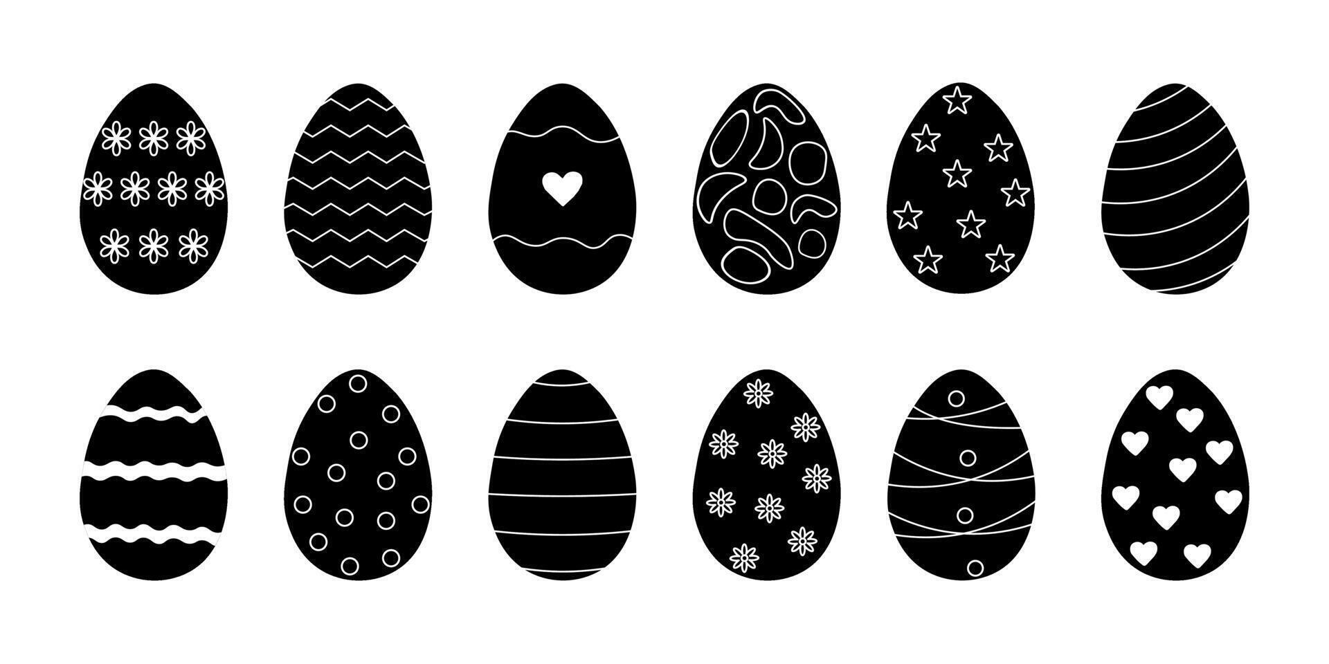 Doodle style Easter Eggs collection. Perfect for design elements Easter greetings vector