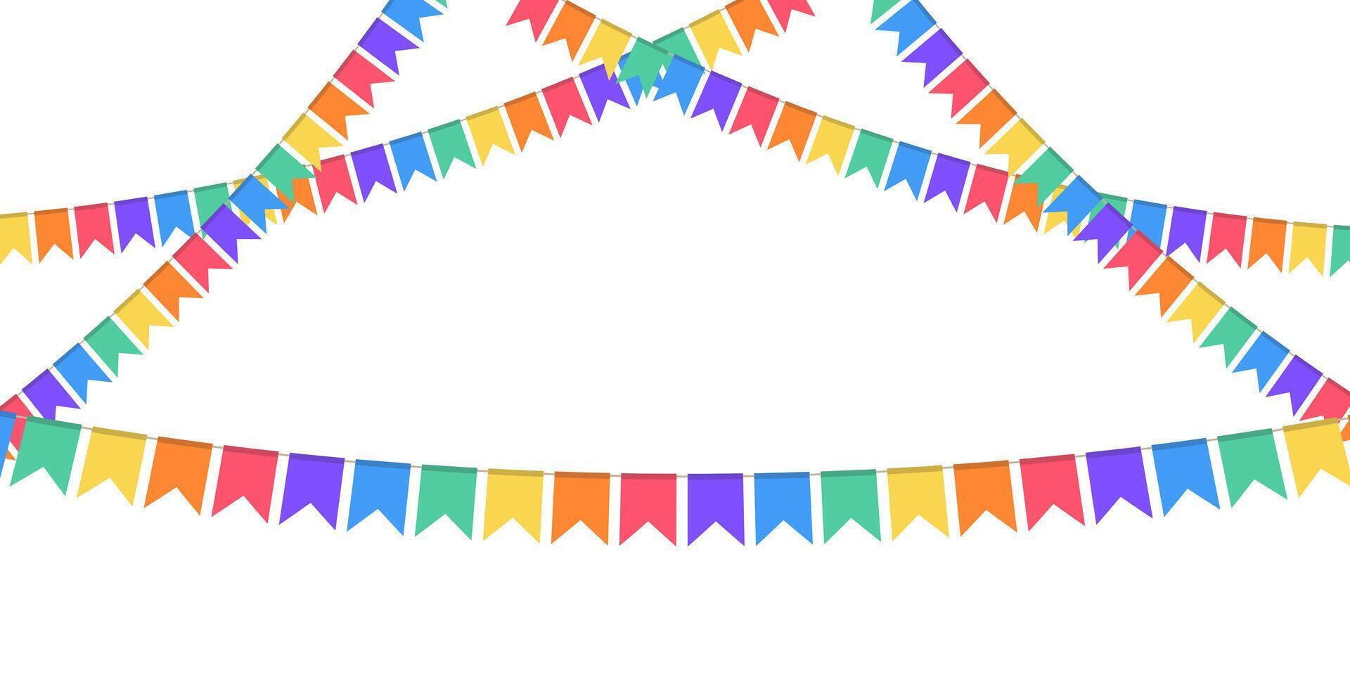 festivo banderas guirnalda en lgbt arco iris colores. celebracion banderas para orgullo decoración. fiesta decoración vector