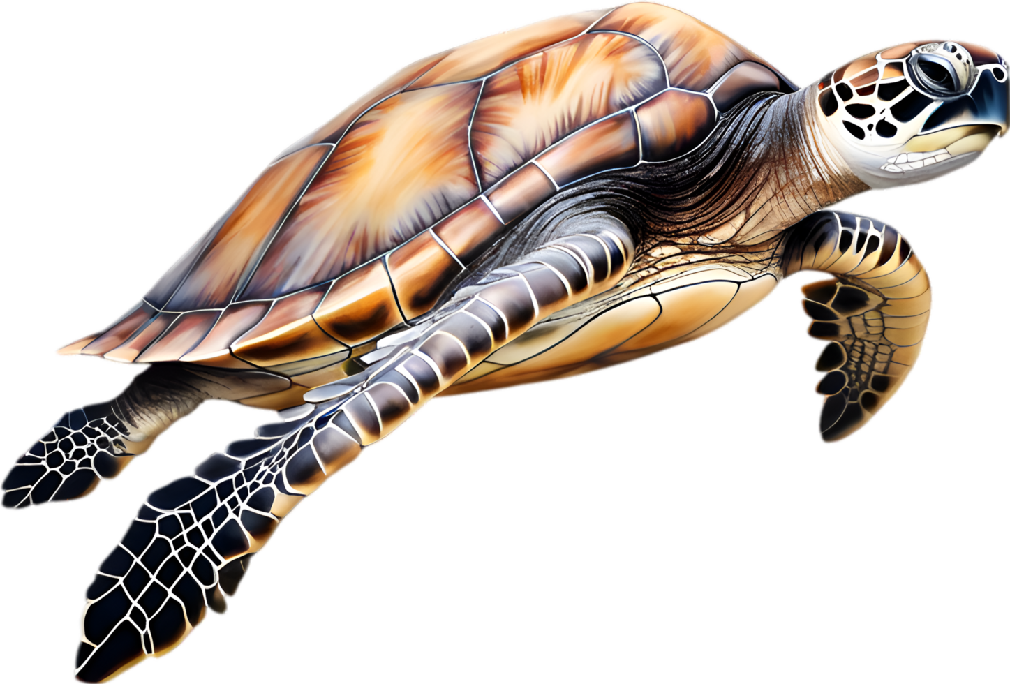 AI generated Sea Turtle, a Watercolor painting of a sea turtle. png