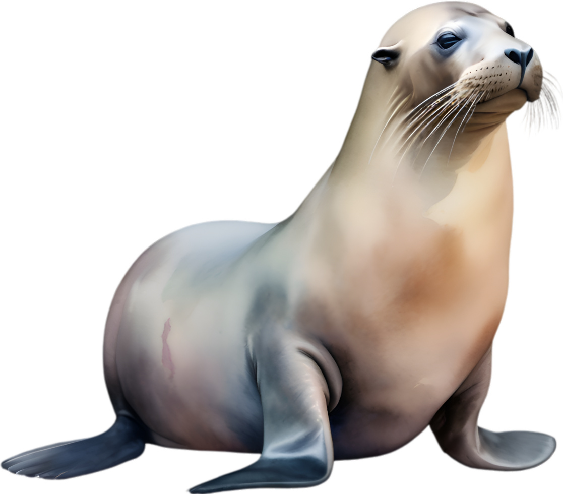 AI generated Sea lion, Watercolor painting of Sea lion. png