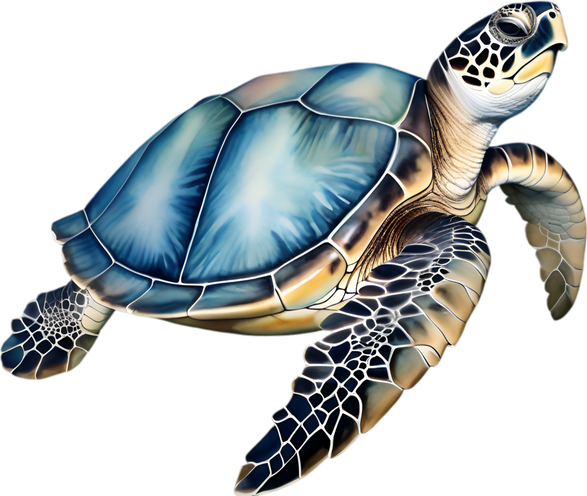 AI generated Sea Turtle, a Watercolor painting of a sea turtle. png