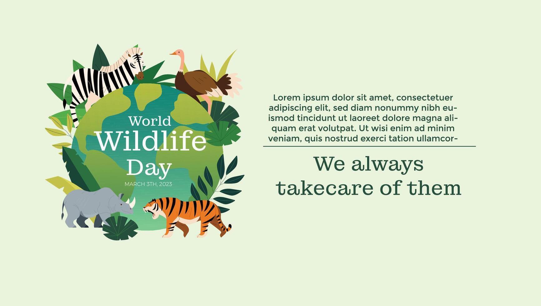 world wildlife day social media banner template vector