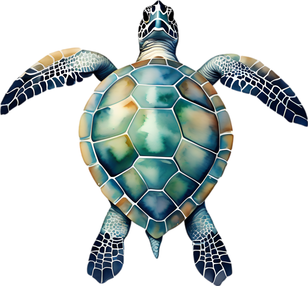 AI generated Sea Turtle, a Watercolor painting of a sea turtle. png