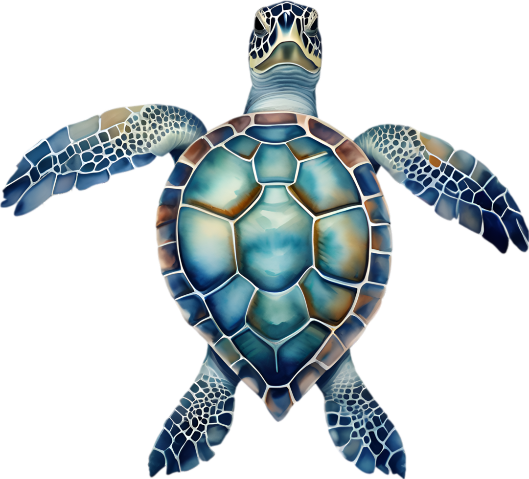 AI generated Sea Turtle, a Watercolor painting of a sea turtle. png